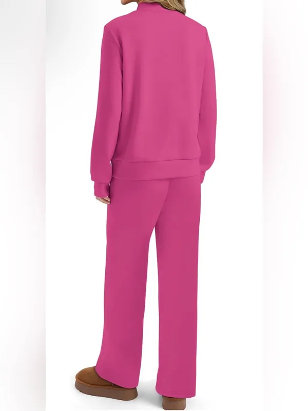 Sampeel Two Piece Sets for Women Mock Neck Matching Sets Loungewear Fall Clothes - Image 2