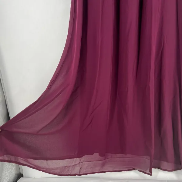 Show Me Your Mumu Flowy Ruffle Maxi Dress‎ in Merlot Chiffon NWT Size XS - Image 9