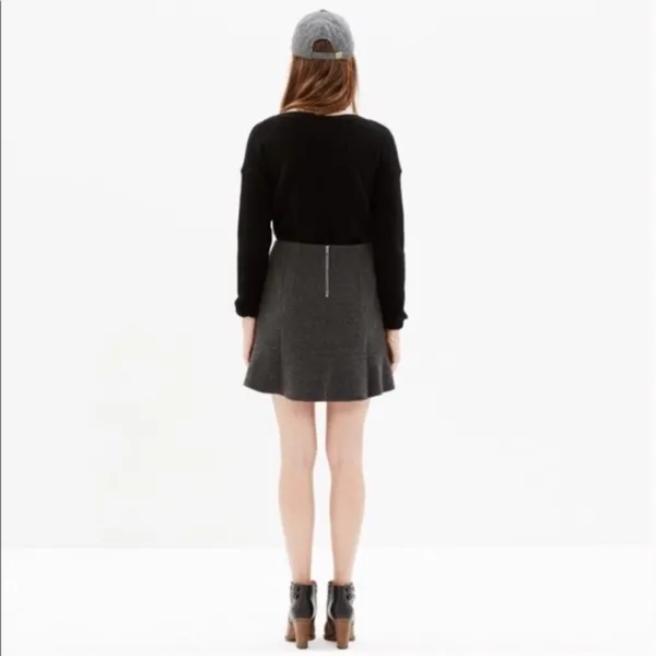 Madewell Boulevard Charcoal Grey Wool Skirt Size 2 - Image 8
