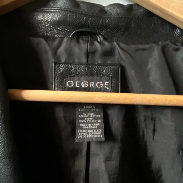 Vintage Y2K George Black Leather Blazer 🔥 - Image 5