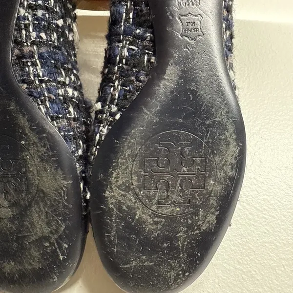 TORY BURCH Serena Reva Rare Navy White Boucle Tweed Ballet Flat Sz 8.5 $225‎ - Image 11