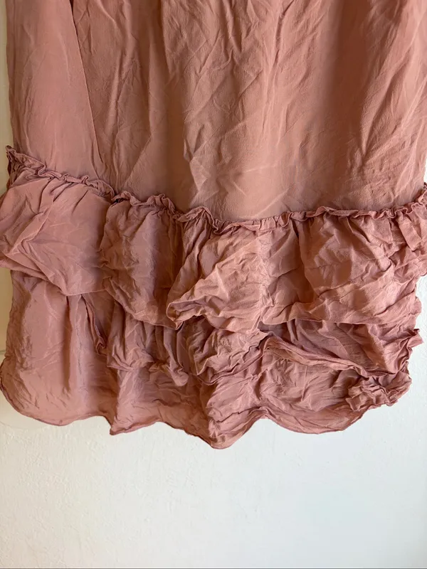 Banana republic silk dress flutter sleeve ruffle ladylike demure - Image 10