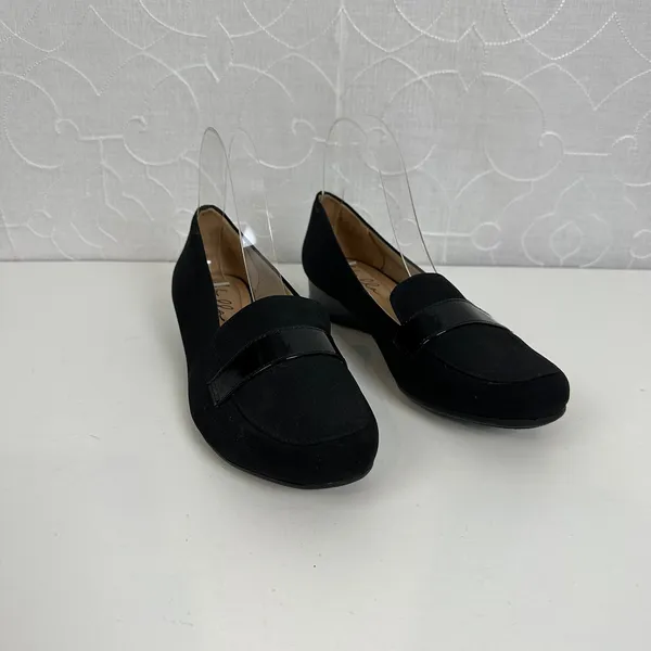 Abella Desiree Women’s Shoes Size 7.5 Black‎ Wedge Slip-On Round Toe Loafers NEW - Image 4
