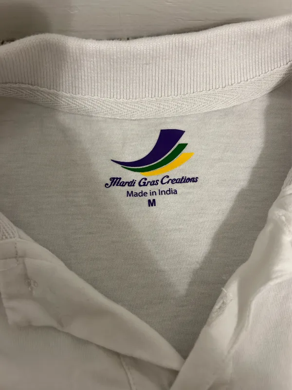 Mardi Gras Shirt White Size M - Image 2