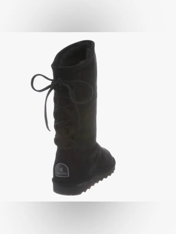 BearPaw Black Tall Women's Suede-Look Boot with Back Bow Size 6.5 - Image 6