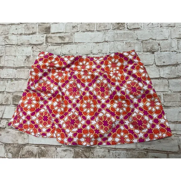 Lands'‎ End Women's 2 Pink Orange Yellow Medallion Swim Skirt Modest XS - Image 2