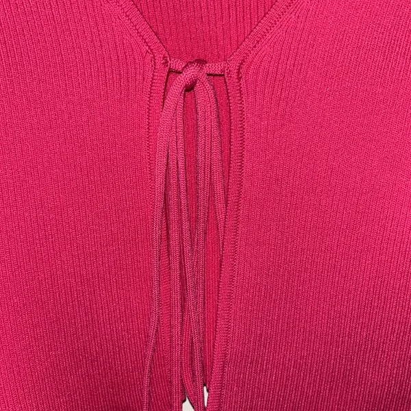 Zara Fuchsia Ribbed Cropped Tie‎ Top Size Med NWOT - Image 9
