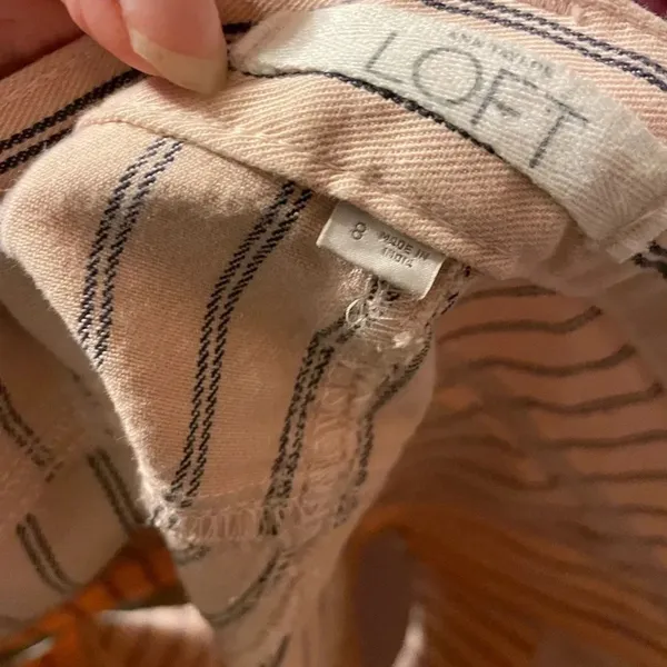 LOFT STRIPED DENIM SHORTS - Image 4