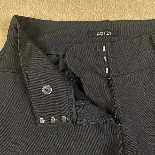 APT 9 Women's Black Dress Pants Trousers Wide‎ Leg Work Career Business Sz 2 EUC - Image 4