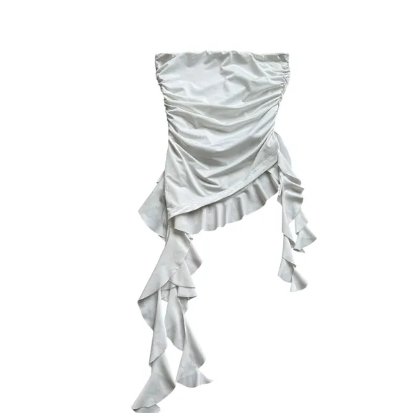 Thirty Thirty Y2K Strapless Asymmetrical Top Womens S White Fairy Festival Rave - Image 8