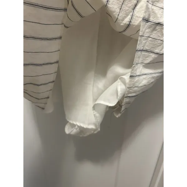 Zara Rustic Romper Play Suit Women’s Size XXL White Striped Concert Festival - Image 2