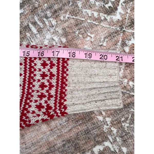 Fat Face UK Wool Blend Fair Isle Red Cream Reindeer Ski Resort Sweater Size 18 - Image 12