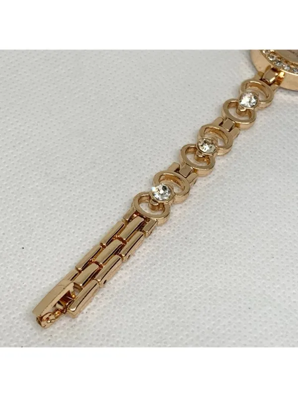 Blear women’s watch rose gold tone 24mm quartz rhinestones up to 7.5” running - Image 4