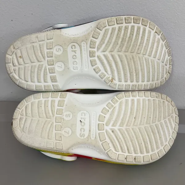 Crocs‎ Classic Solar Rainbow Clogs W7 M5 Tie Dye Slip On Festival Hippie Pride - Image 5