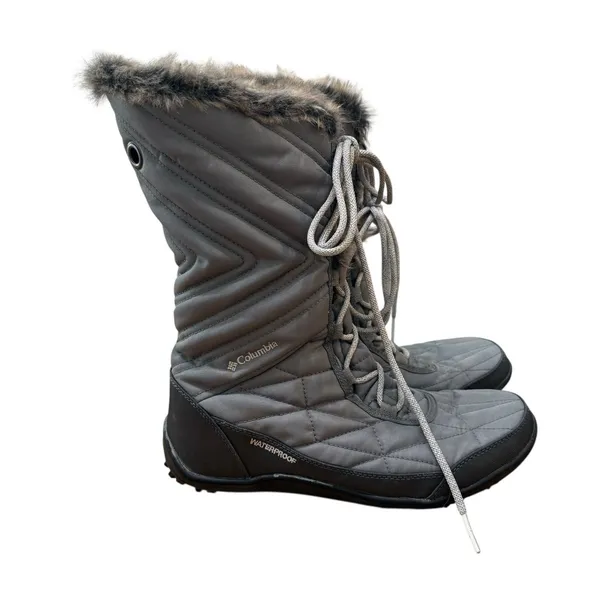 Columbia Women's Waterproof Winter Snow Boots‎ Faux Fur Lined Gray Size 10 - Image 7