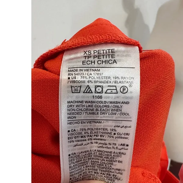 Old Navy Taylor Extra High-Rise Wide-Leg Trouser Orange XS Petite NWT - Image 5