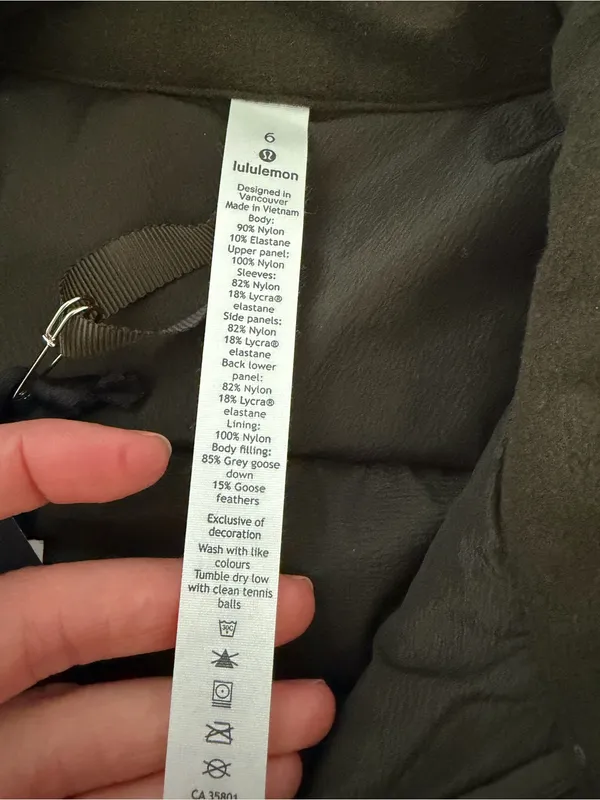 Lululemon Down For It All Pullover Jacket Dark Olive Size 6 Run Outdoor Winter - Image 6