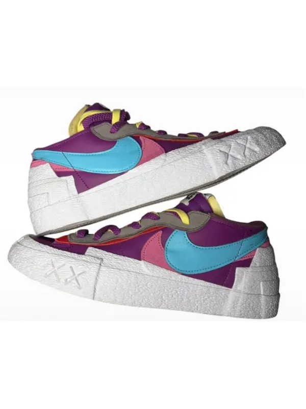 Women's Nike x KAWS Sacai Blazer Low Sneakers Purple Blue Multi-Color - Image 2