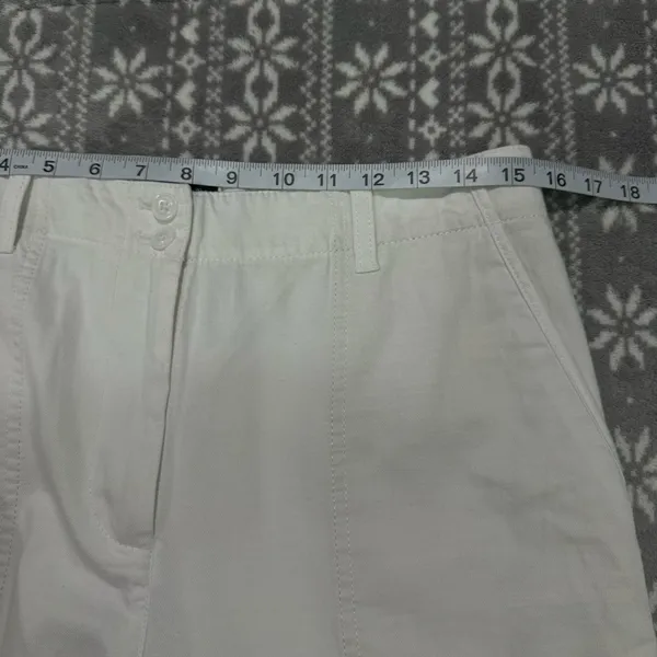 New‎ Talbots White Cargo Crop Chino Straight Leg Supersoft Size 8 Minimalist - Image 10