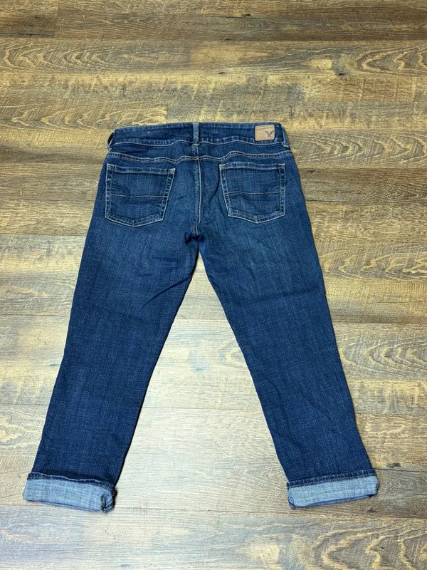 2013 American Eagle Low Rise Artist Crop Jeans Womens 8 Blue Denim Y2K Indie - Image 8