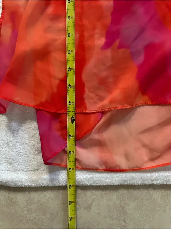 Hello Molly Golden Hour Drinks Midi Dress Orange Size 2 XS Cutout Chain Back - Image 10