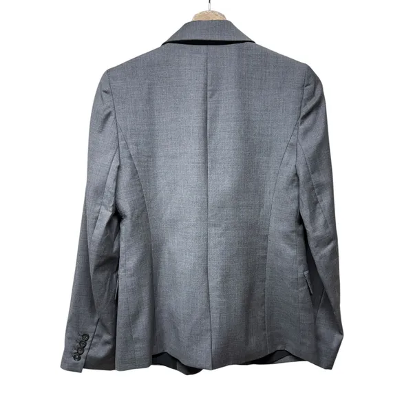 J. Crew Women Super 120s Blazer Jacket Size 4 Gray 100%‎ Wool Preppy Office - Image 2