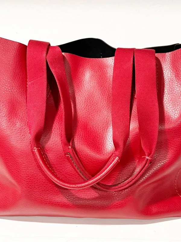 Coach Large Derby Tote Bag Red 58660 Leather Shoulder Bag - Image 4