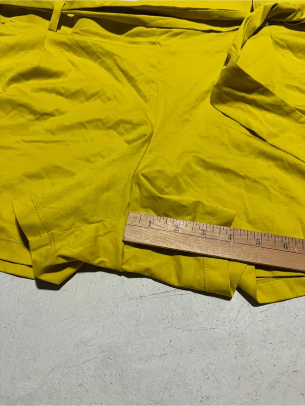 Loft NWT Tie-Waist Shorts Yellow XL cotton MSRP $50 - Image 3