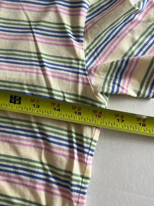 Pact Sz S Multicolor Striped Organic Cotton Essential Crewneck Tee Shirt - Image 7