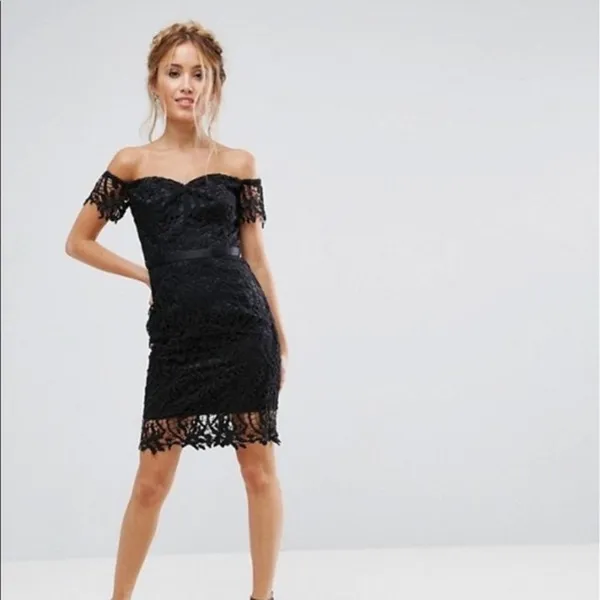 NWT Tall Sz 12 Chi Chi London Black Lace LBD Dress Whimsigoth Dark Romance $95 - Image 15