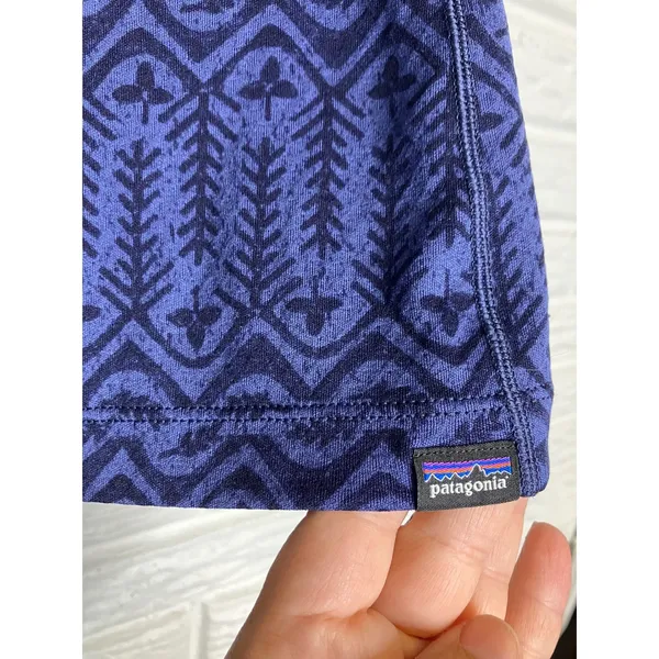 Patagonia‎ Capilene Midweight Top Womens M Blue Excellent Fair Isle Baselayer - Image 3