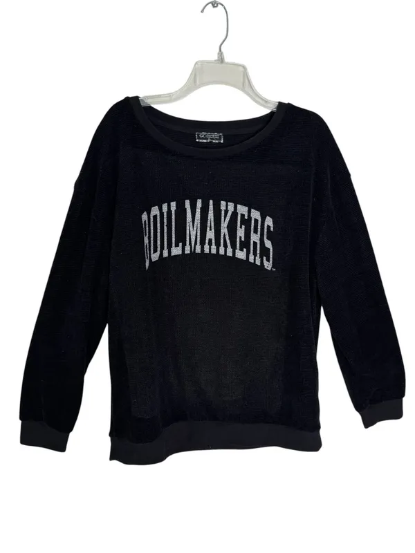 NEW Gameday Couture Purdue Boilermakers Chenille Pulliver Sweater Black Size XL - Image 2