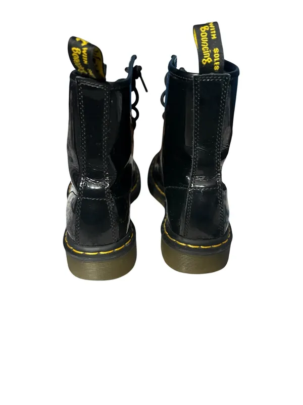 Dr. Martens 1460 Patent Black Leather Lace Up Combat Boots Womens Size 7 - Image 5