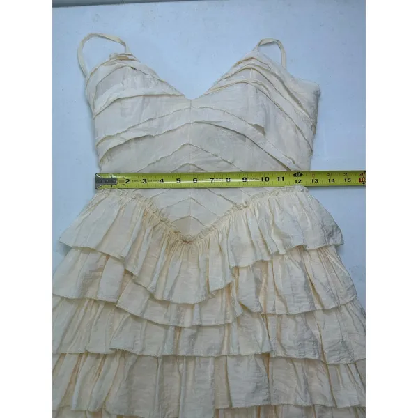 Lucy Paris Antique White Ruffle Coquette Cottagecore Romantic Mini Dress Size S - Image 8