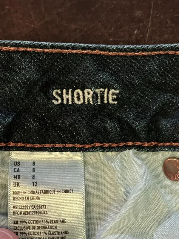 American Eagle Outfitters Shorts Womens 8 Blue Shortie Super Stretch Cutoff - Image 4