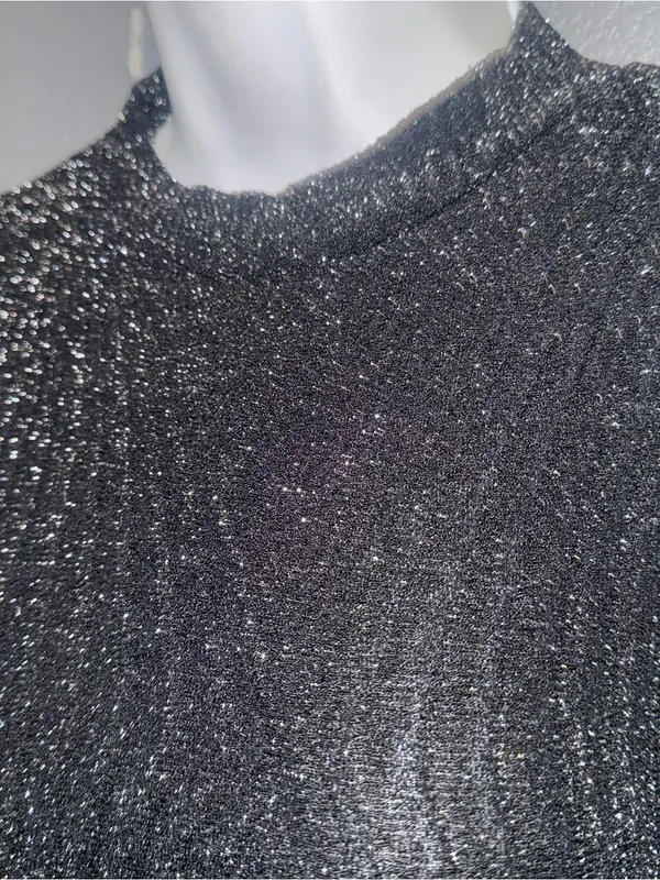 Women's Windsor Little Black Long Sleeve Sparkly Mini Sexy Dress size XS - Small - Image 5