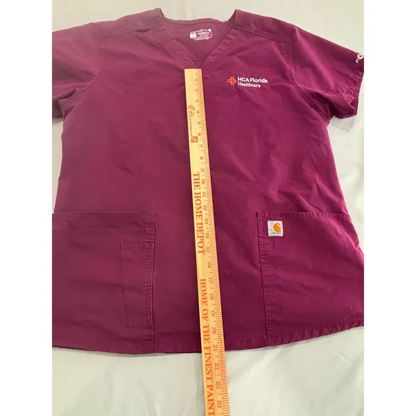 Carhartt Modern Fit Scrub Top Womens Large Purple HCA Florida Healthcare V-Neck - Image 15
