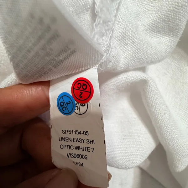 Gap The Easy Shirt Womens Medium Optic White Linen Blend Button Down Long Sleeve - Image 7