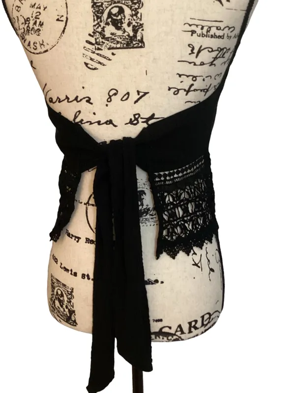 American Eagle Boho tie back halter top black  - Image 5