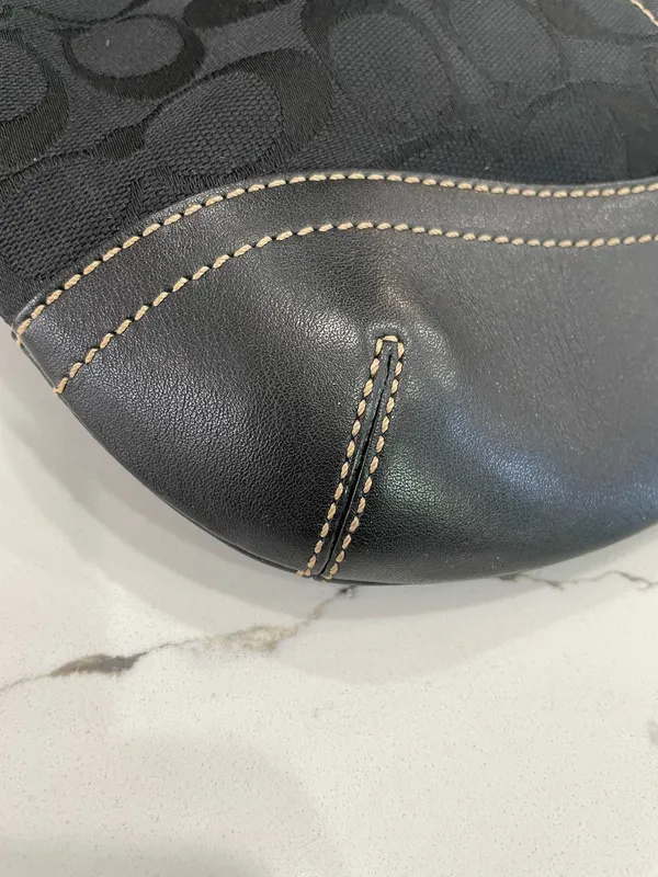 Vintage Coach Soho Signature Canvas Buckle Duffle Bag 3574 Black ORIGIN RECEIPT - Image 13