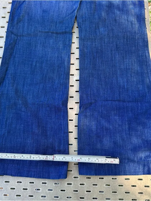 J. Crew Women's City Fit Wide-Leg Jeans in Deep Indigo Blue Cotton Size 4 - Image 7