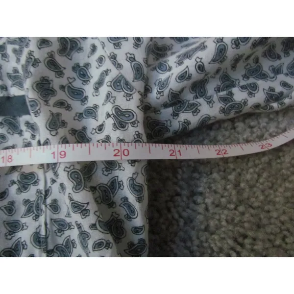 Vintage Andhurst Pajama Top Medium White Blue‎ Paisley Button Front Loungewear - Image 5