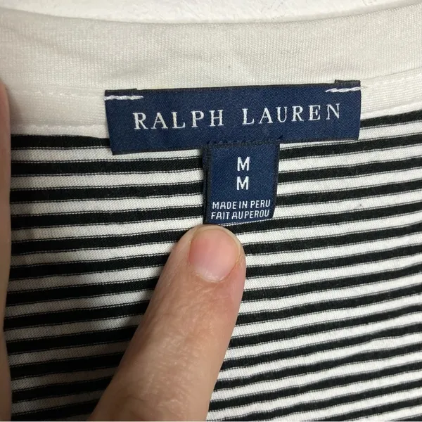 Ralph Lauren striped v-neck tee size medium‎ - Image 3