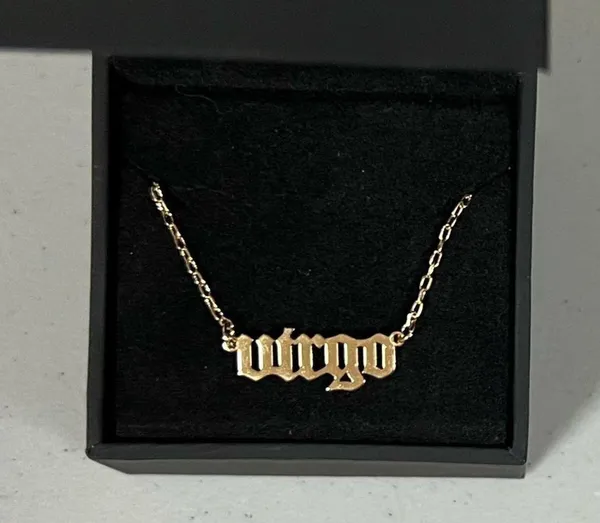 Gold ‘Virgo’ Astrology Zodiac Sign Charm Necklace Choker Jewelry ✨ - Image 4