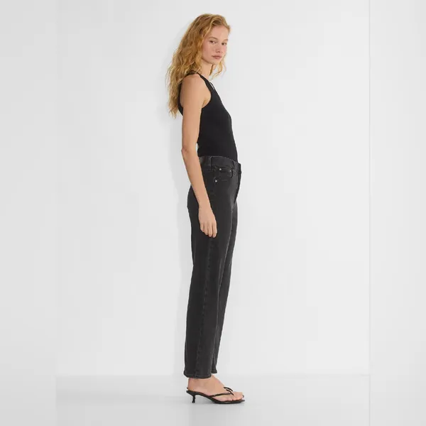Denim Forum The Arlo High Rise Straight Jean in Black‎ Size 26 x 26 L - Image 3