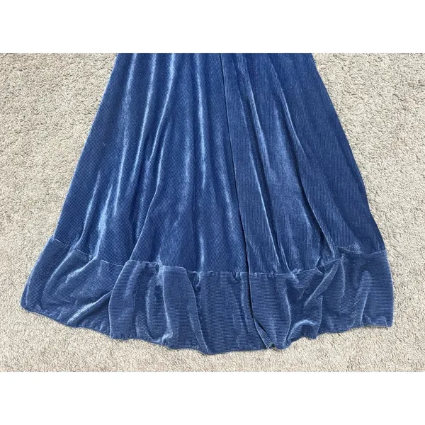 Velvet Renaissance Corset Midi Dress Bell Sleeve Cottagecore Fairy Goth Sz S/M - Image 7
