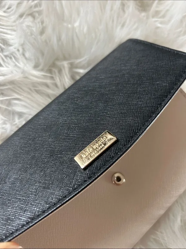 kate spade Black and Cream Bi-Color Saffiano Wallet no strap - Image 7
