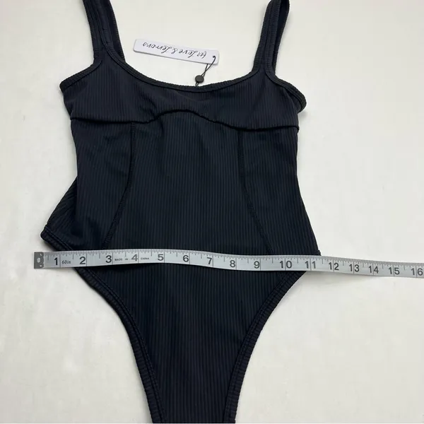 For‎ Love & Lemons Ribbed Black Bodysuit Tank Thong Back Womens Size XS NEW - Image 9