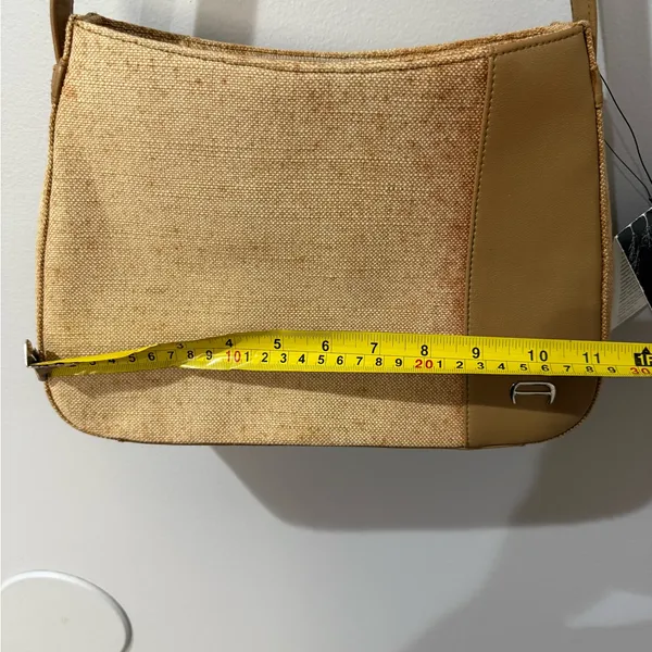 Etienne Aigner Womens Beige Bag Straw Woven‎ City Cottage Core Tan See Photos - Image 6
