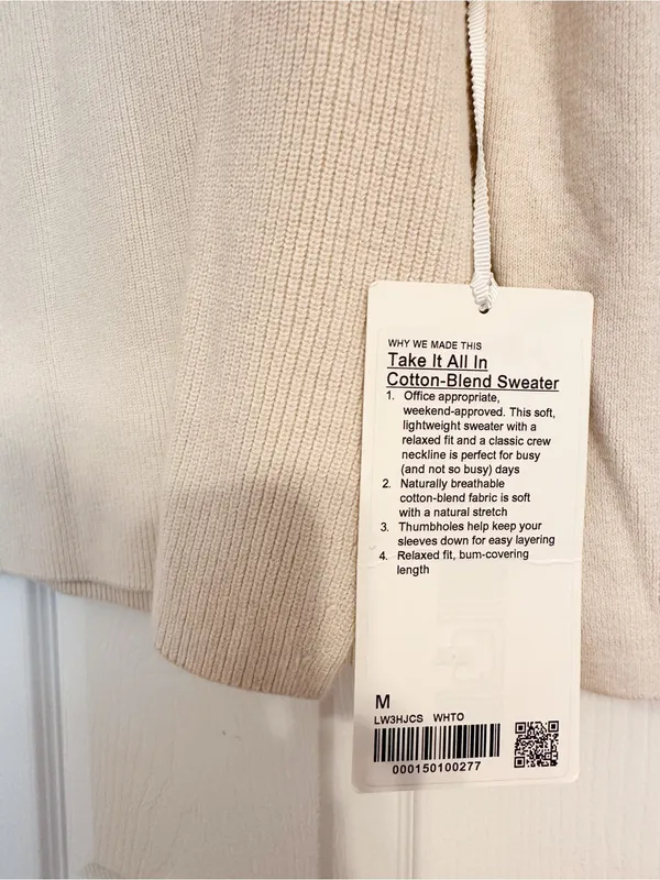 NWT Lululemon Take It All In Cotton Blend Sweater in Medium - Image 6